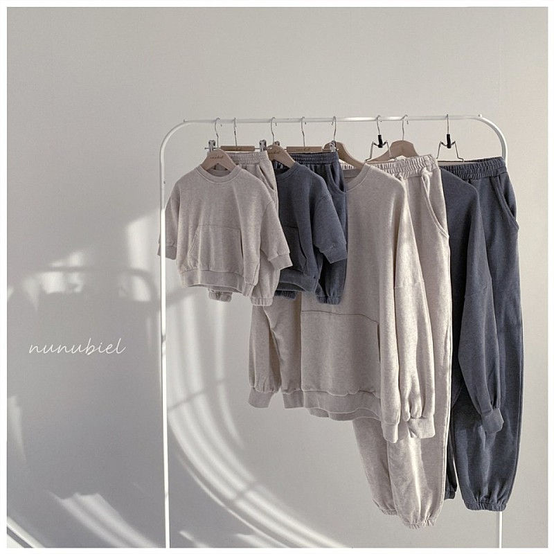 NUNUBIEL - Korean Children Fashion - #Kfashion4kids - Soft Sweatshirt Jogger Pants Set with Mom - 2