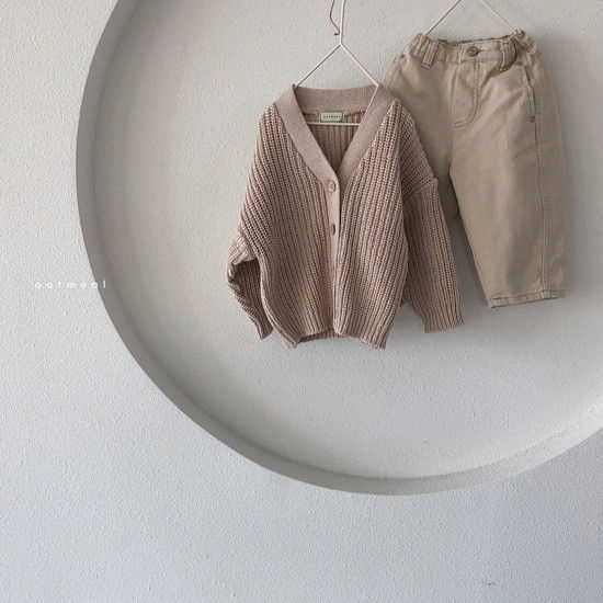OATMEAL - Korean Children Fashion - #Kfashion4kids - Mono Cotton Cardigan - 10