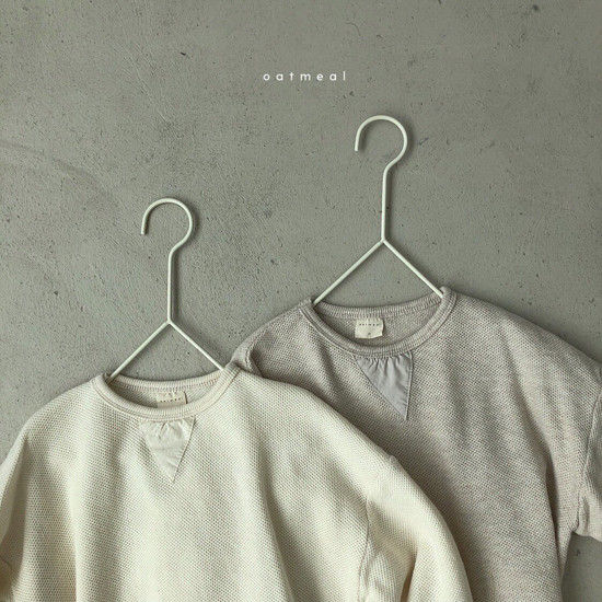 OATMEAL - Korean Children Fashion - #Kfashion4kids - Basic Round Sweatshirt
