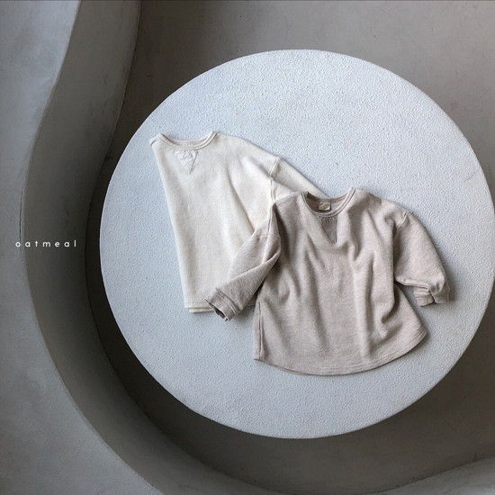 OATMEAL - Korean Children Fashion - #Kfashion4kids - Basic Round Sweatshirt - 2