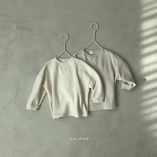 OATMEAL - Korean Children Fashion - #Kfashion4kids - Basic Round Sweatshirt - 3
