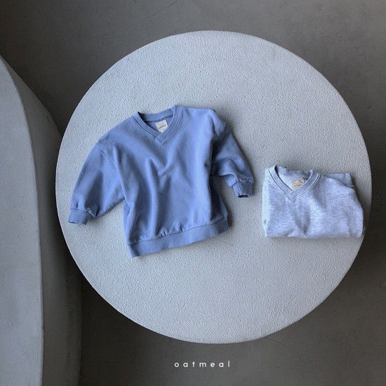 OATMEAL - Korean Children Fashion - #Kfashion4kids - Cotton V Sweatshirt - 2
