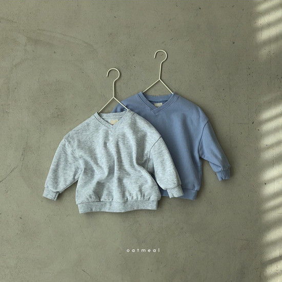 OATMEAL - Korean Children Fashion - #Kfashion4kids - Cotton V Sweatshirt - 3