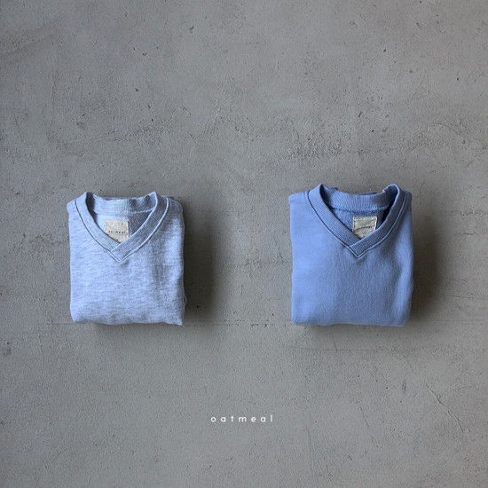 OATMEAL - Korean Children Fashion - #Kfashion4kids - Cotton V Sweatshirt - 5