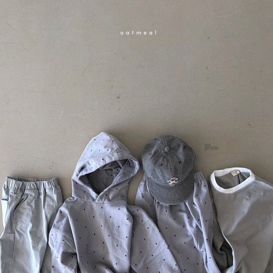 OATMEAL - Korean Children Fashion - #Kfashion4kids - Ivy Dot Hoody Top Bottom Set - 8