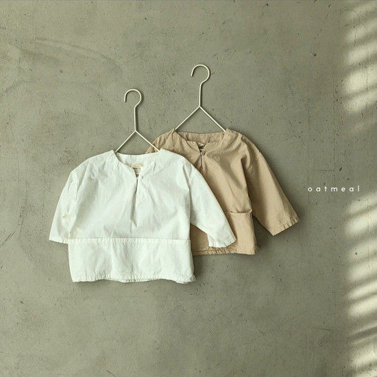 OATMEAL - Korean Children Fashion - #Kfashion4kids - Bird Pocket Blouse - 2