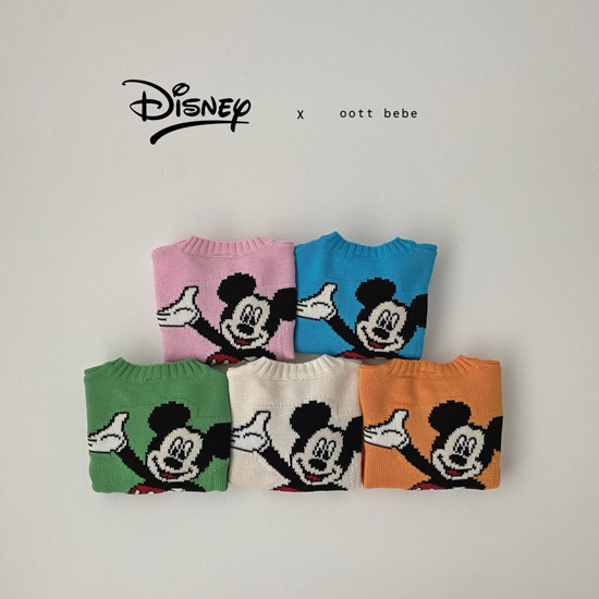 OOTT BEBE - Korean Children Fashion - #Kfashion4kids - Hello Mickey Knit Cardigan with Mom - 12