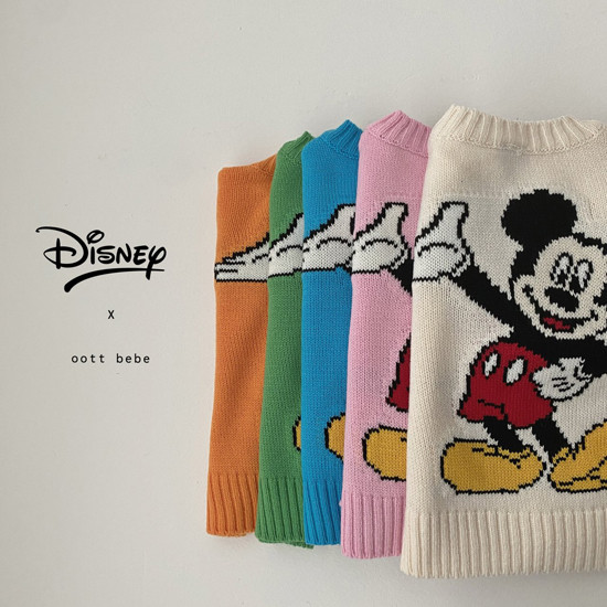 OOTT BEBE - Korean Children Fashion - #Kfashion4kids - Hello Mickey Knit Cardigan with Mom - 2