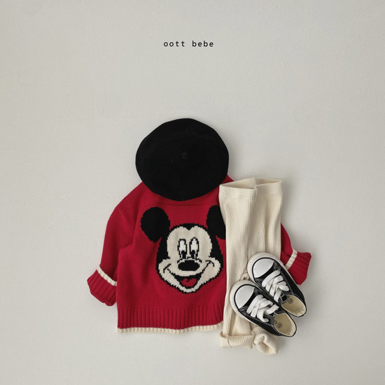 OOTT BEBE - Korean Children Fashion - #Kfashion4kids - Mickey Round Knit Pullover with Mom - 10