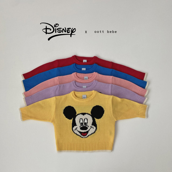 OOTT BEBE - Korean Children Fashion - #Kfashion4kids - Mickey Round Knit Pullover with Mom - 7