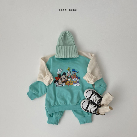 OOTT BEBE - Korean Children Fashion - #Kfashion4kids - Disney Friends Top Bottom Set - 2