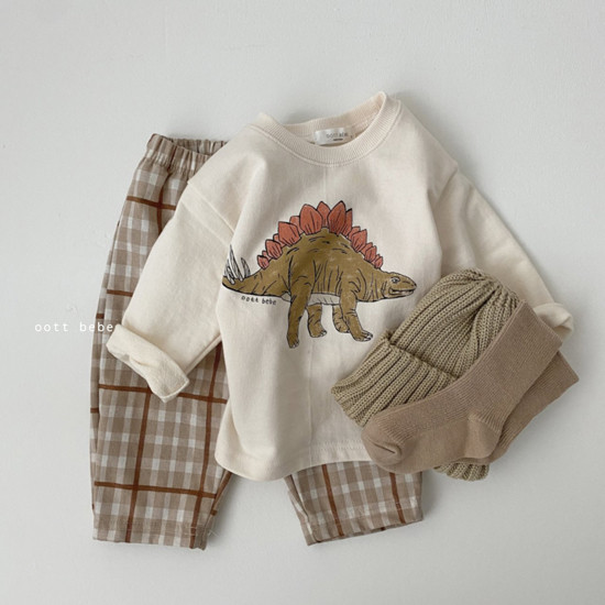 OOTT BEBE - Korean Children Fashion - #Kfashion4kids - Spring Dino Top Bottom Set - 10