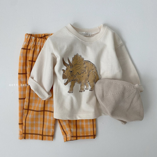 OOTT BEBE - Korean Children Fashion - #Kfashion4kids - Spring Dino Top Bottom Set - 11