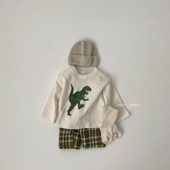OOTT BEBE - Korean Children Fashion - #Kfashion4kids - Spring Dino Top Bottom Set - 2