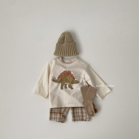 OOTT BEBE - Korean Children Fashion - #Kfashion4kids - Spring Dino Top Bottom Set - 3