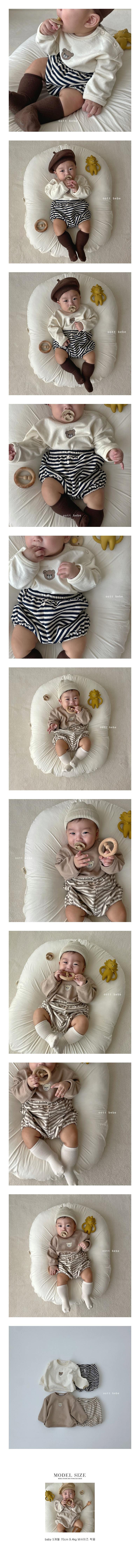 OOTT BEBE - Korean Children Fashion - #Kfashion4kids - Bear Top Bloomer Set