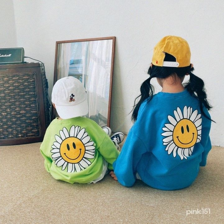 PINK151 - Korean Children Fashion - #Kfashion4kids - Daisy Smile Sweatshirt
