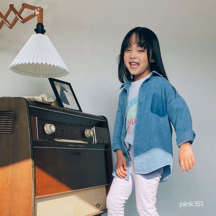 PINK151 - Korean Children Fashion - #Kfashion4kids - Pocket Denim Shirt
