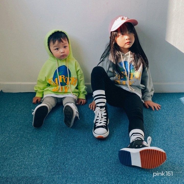 PINK151 - Korean Children Fashion - #Kfashion4kids - Earth Hood Sweatshirt