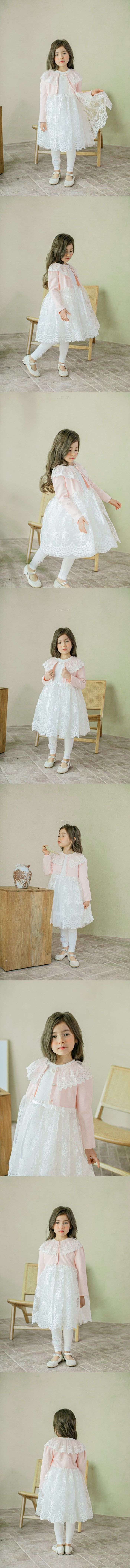 PUDDING - Korean Children Fashion - #Kfashion4kids - Embroidery Long Cardigan