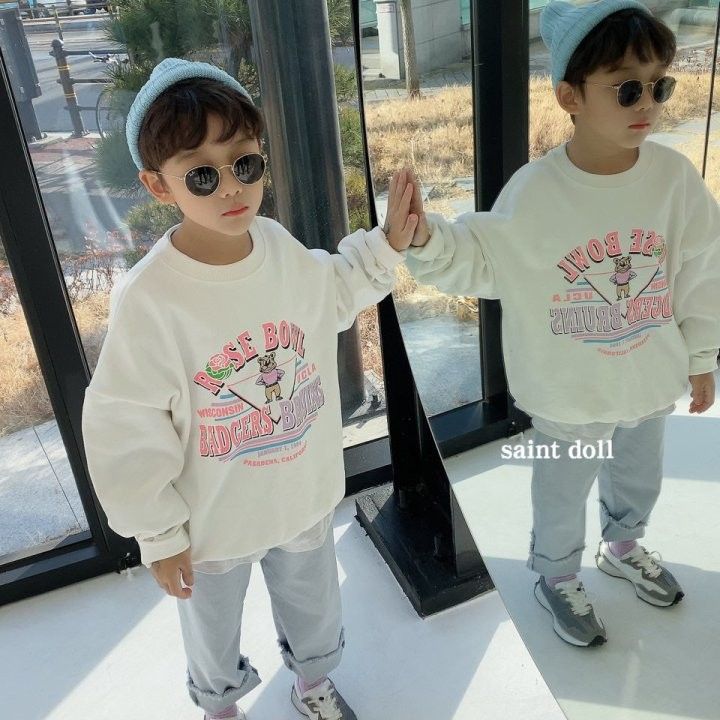 SAINT DOLL - Korean Children Fashion - #Kfashion4kids - Rose Bear Sweatshirt