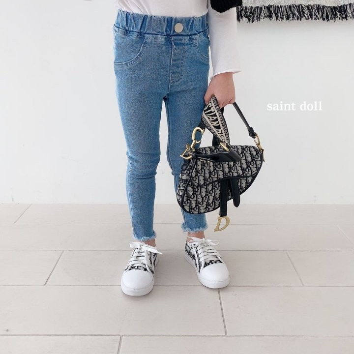 SAINT DOLL - Korean Children Fashion - #Kfashion4kids - Back Point Skinny Jeans
