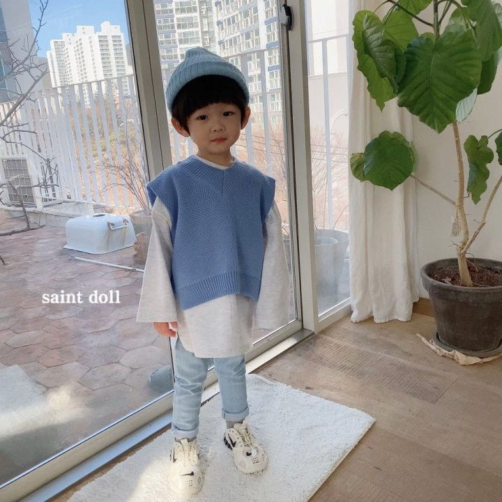SAINT DOLL - Korean Children Fashion - #Kfashion4kids - V Slit Knit Vest