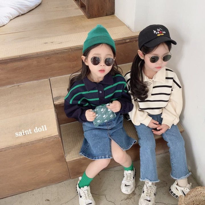 SAINT DOLL - Korean Children Fashion - #Kfashion4kids - School Collar Sweatshirt