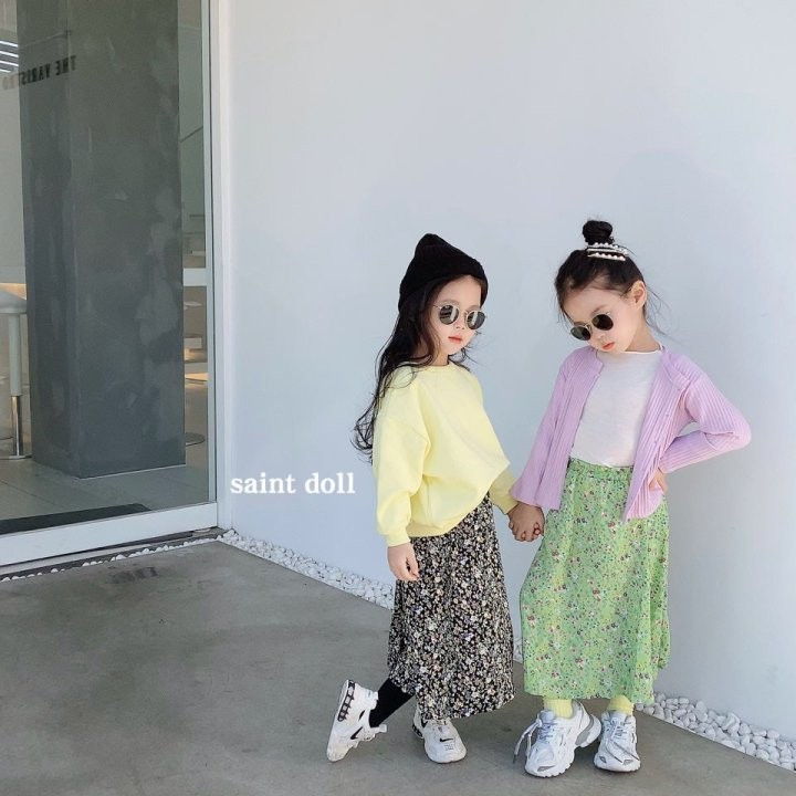 SAINT DOLL - Korean Children Fashion - #Kfashion4kids - Small Flower Maxi Skirt