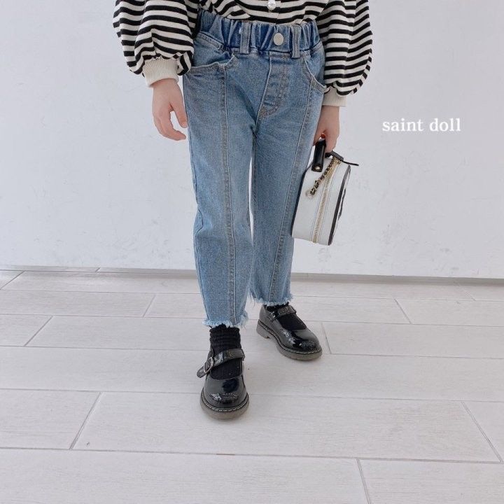 SAINT DOLL - Korean Children Fashion - #Kfashion4kids - Front Slit Denim Pants