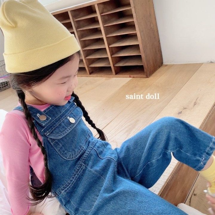 SAINT DOLL - Korean Children Fashion - #Kfashion4kids - Denim Suspender Pants
