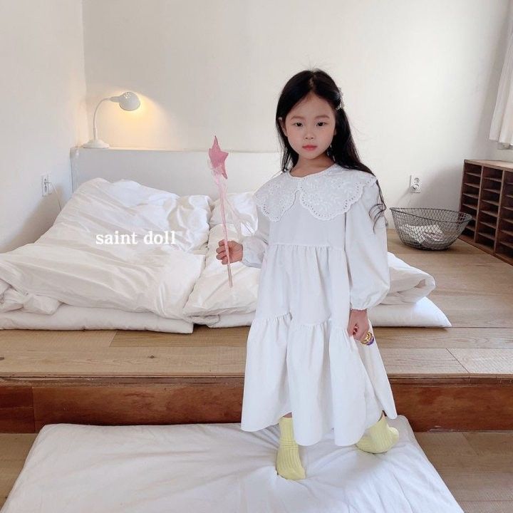 SAINT DOLL - Korean Children Fashion - #Kfashion4kids - Lace Collar One-piece