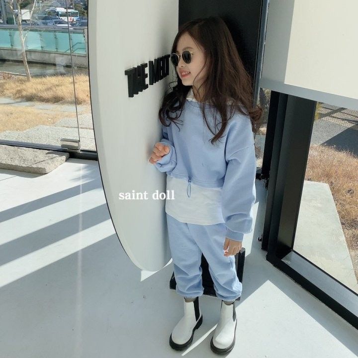 SAINT DOLL - Korean Children Fashion - #Kfashion4kids - Smily String Top Bottom Set