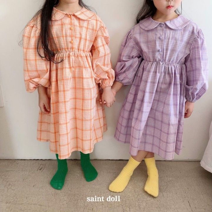 SAINT DOLL - Korean Children Fashion - #Kfashion4kids - Collar Button One-piece