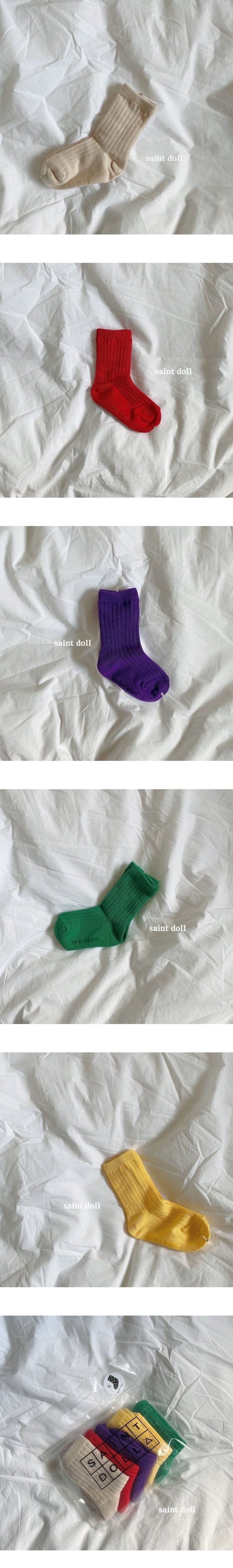 SAINT DOLL - Korean Children Fashion - #Kfashion4kids - Vivid Socks [set of 5] - 2