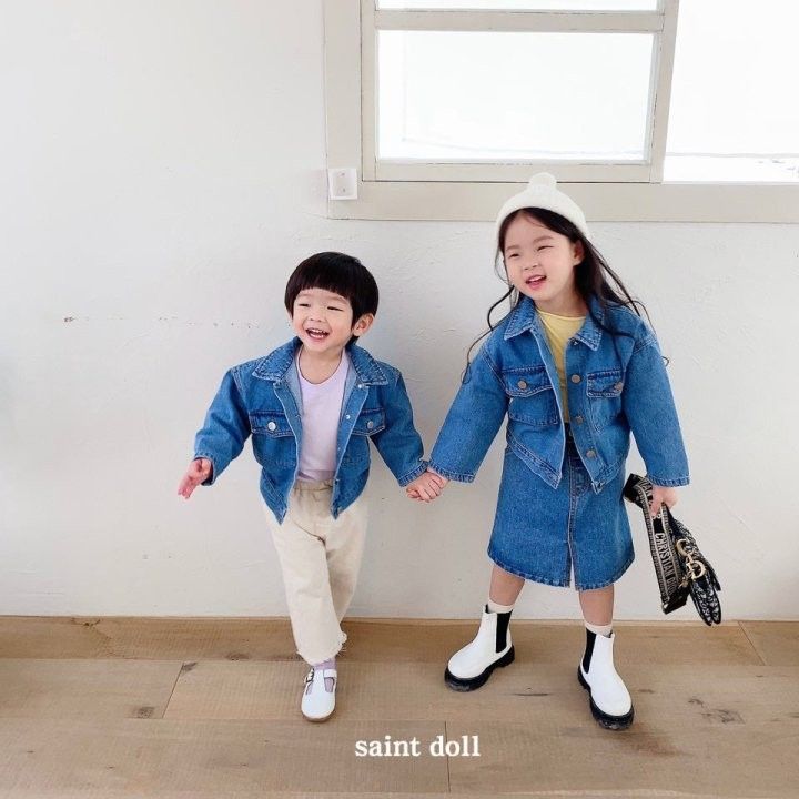 SAINT DOLL - Korean Children Fashion - #Kfashion4kids - Pocket Denim Jacket
