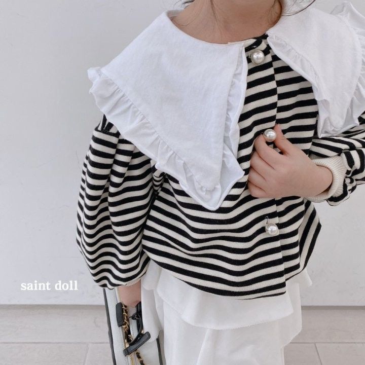 SAINT DOLL - Korean Children Fashion - #Kfashion4kids - Collar Pearl Button Blouse