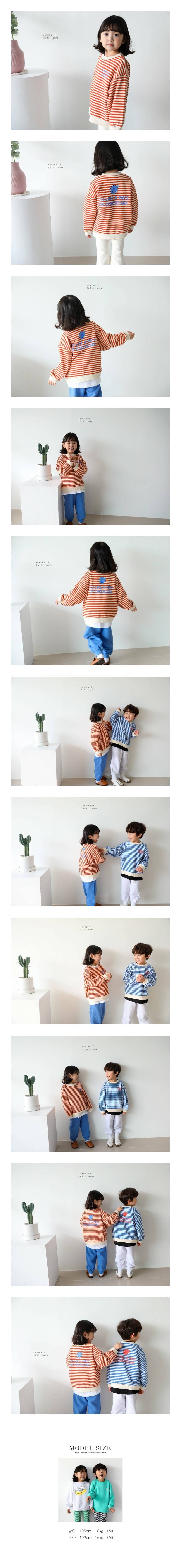 SEWING-B - Korean Children Fashion - #Kfashion4kids - Cheese Stripe Sweatshirt