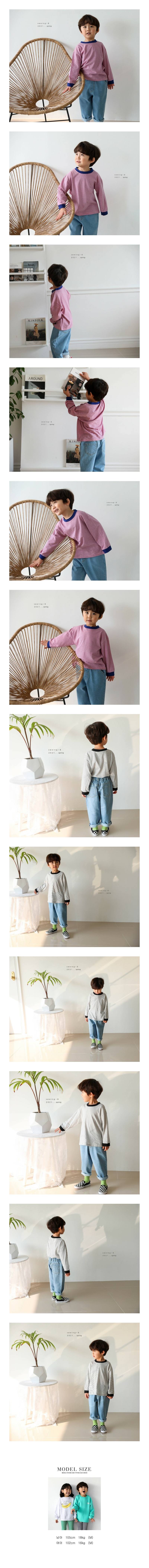 SEWING-B - Korean Children Fashion - #Kfashion4kids - Scarlet Stripe Tee
