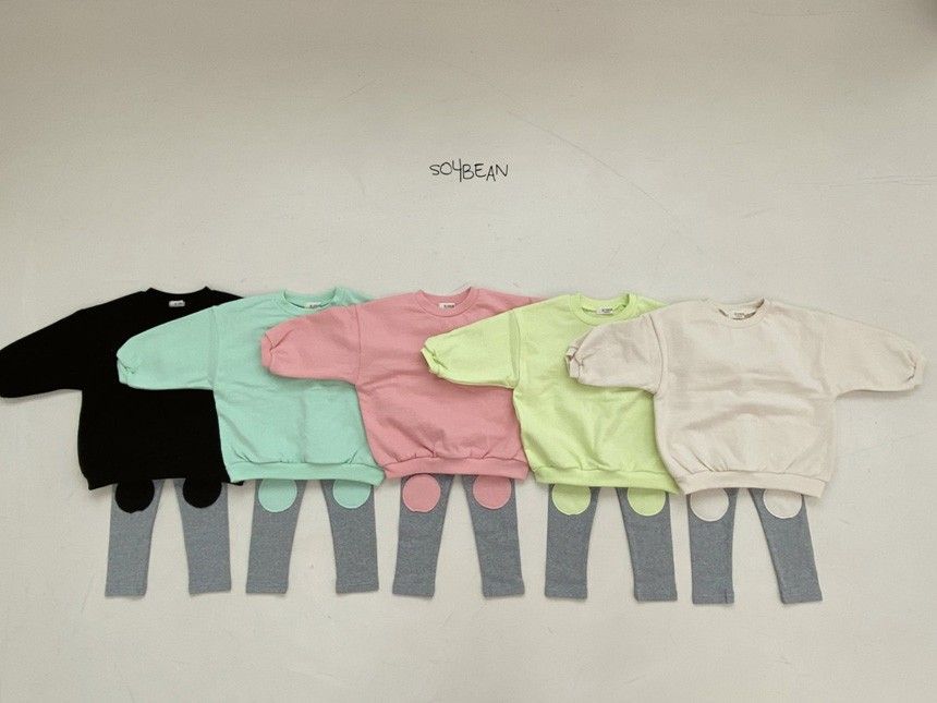 SOYBEAN - Korean Children Fashion - #Kfashion4kids - Long Patch Top Bottom Set