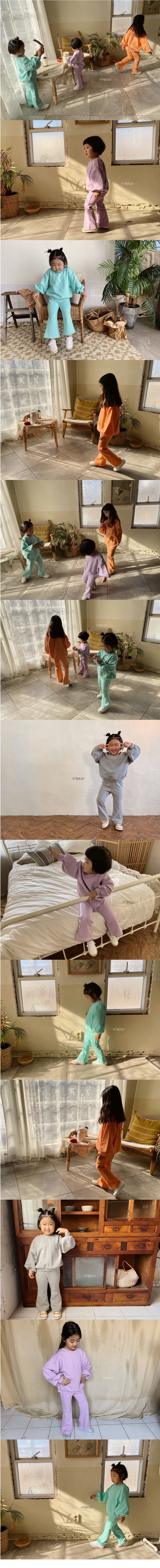 SOYBEAN - Korean Children Fashion - #Kfashion4kids - Puff Bootscut Top bottom Set - 2