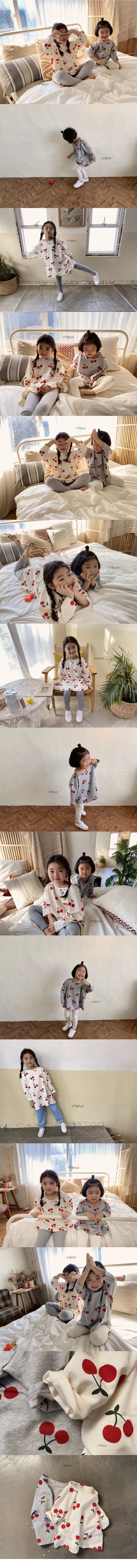 SOYBEAN - Korean Children Fashion - #Kfashion4kids - Cherry Long Boxy Tee - 2