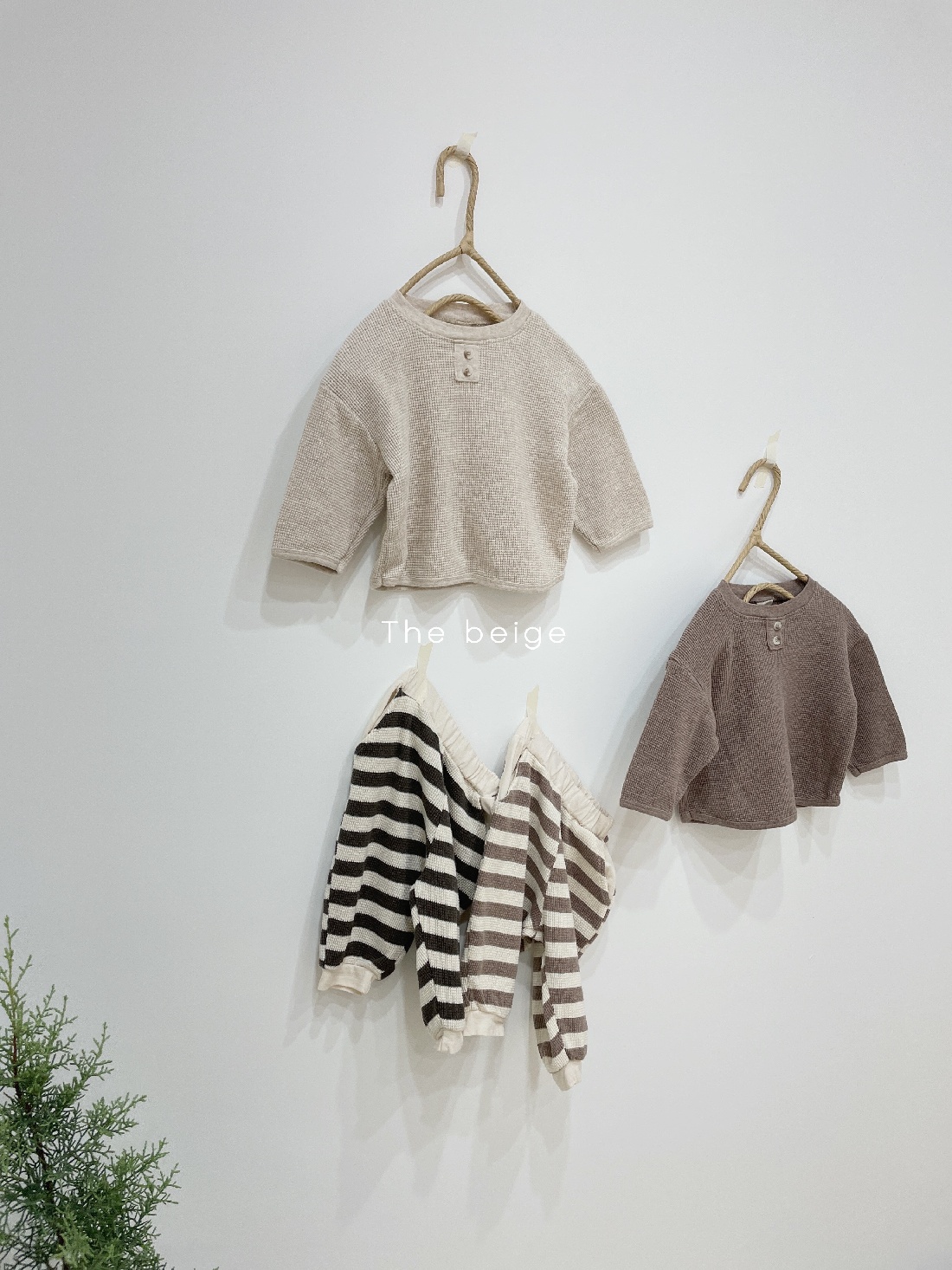 THE BEIGE - Korean Children Fashion - #Kfashion4kids - Waffle Button Tee - 4