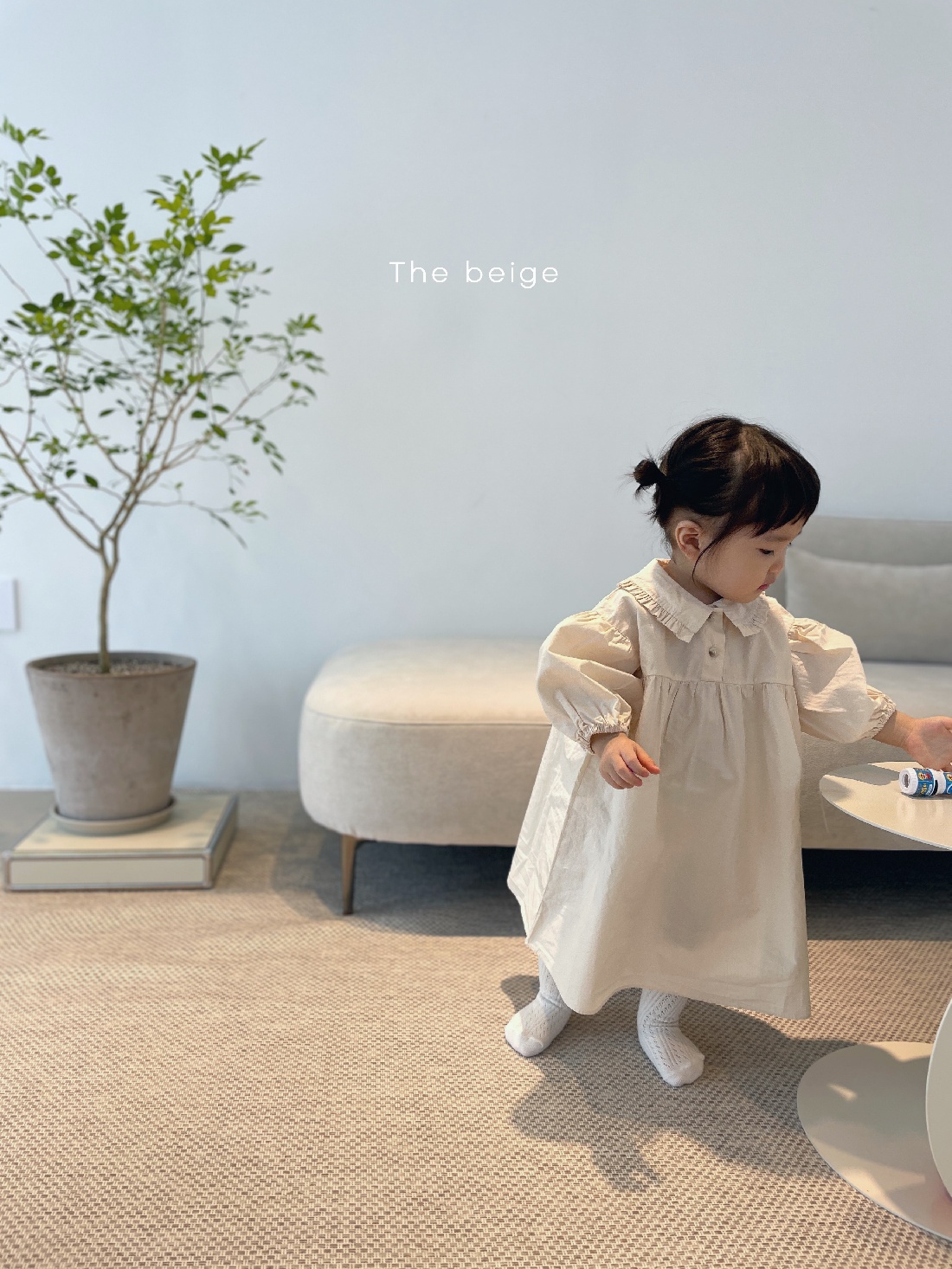THE BEIGE - Korean Children Fashion - #Kfashion4kids - Frill Collar One-piece - 2