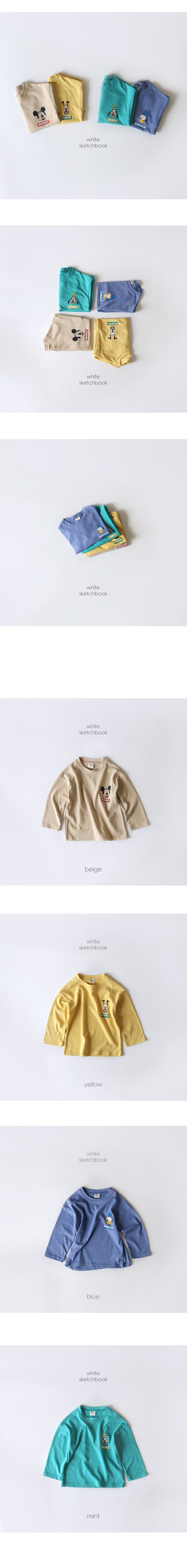 WHITESKETCHBOOK - Korean Children Fashion - #Kfashion4kids - Face Mickey Tee - 5