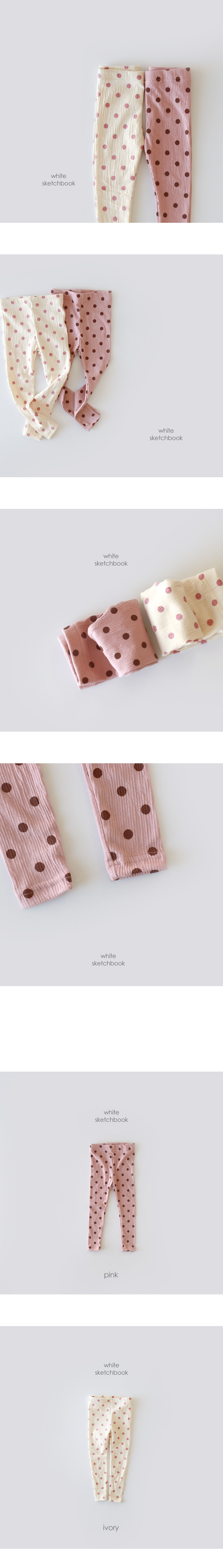 WHITESKETCHBOOK - Korean Children Fashion - #Kfashion4kids - Wrinkle Dot Leggings - 3