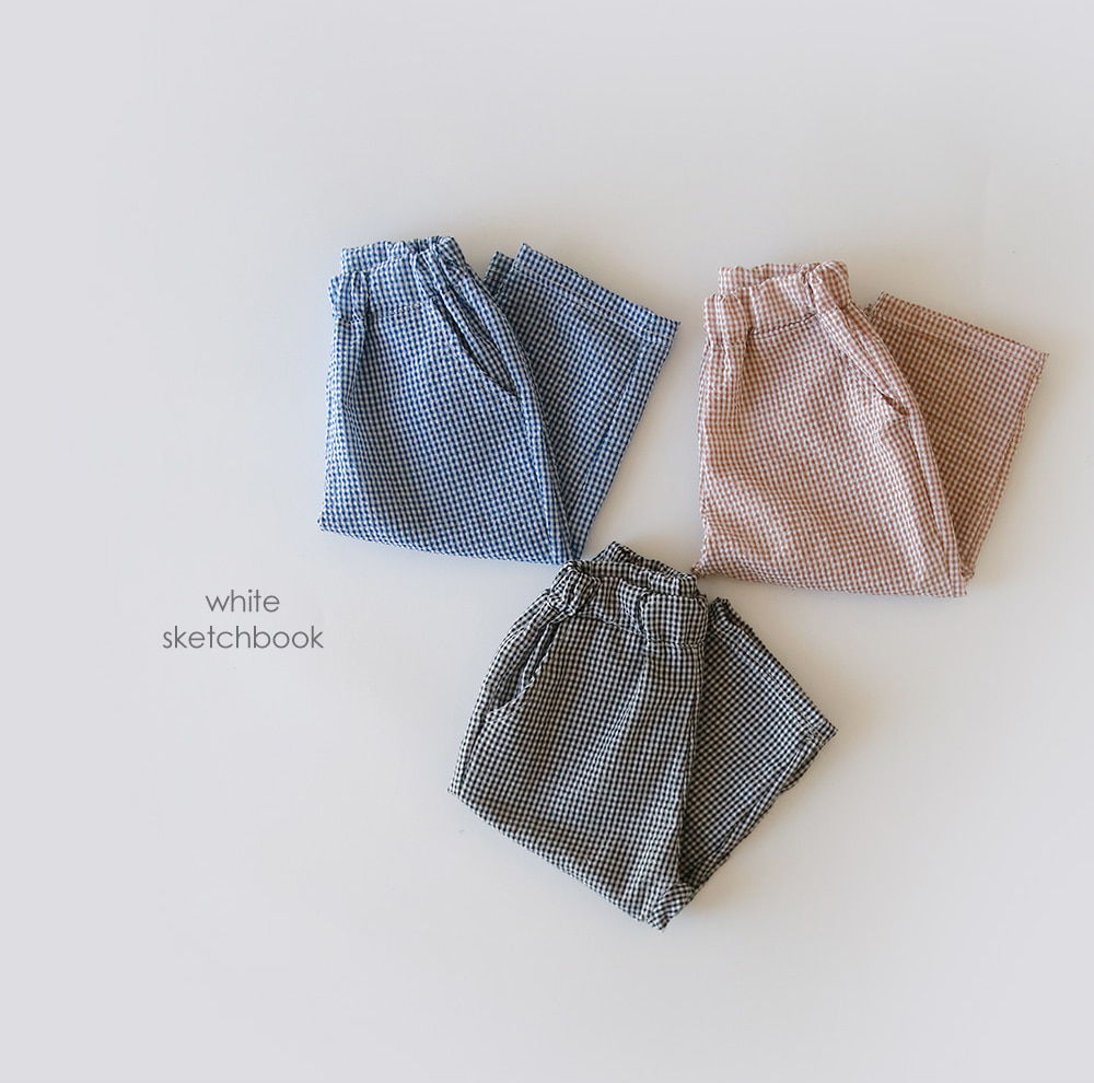 WHITESKETCHBOOK - Korean Children Fashion - #Kfashion4kids - Check Baggy Pants