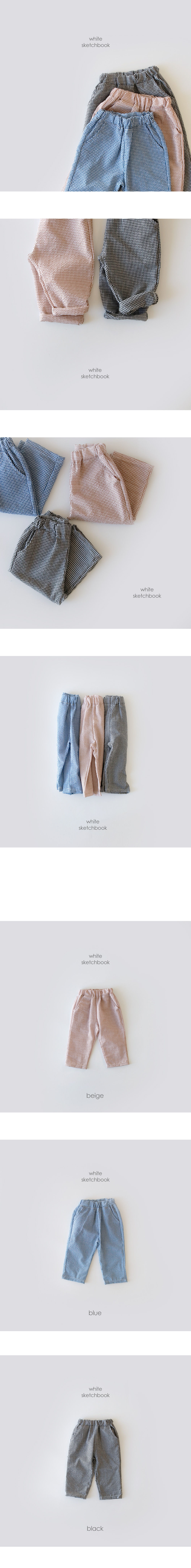 WHITESKETCHBOOK - Korean Children Fashion - #Kfashion4kids - Check Baggy Pants - 3