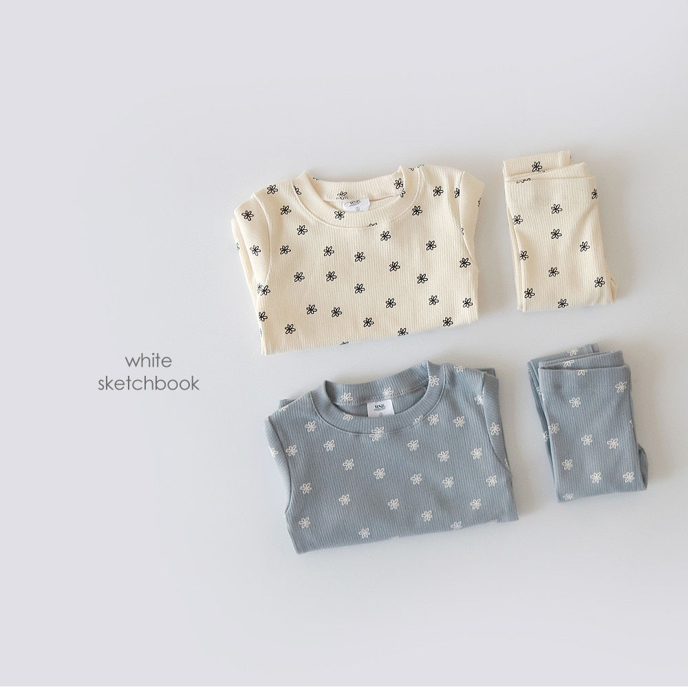 WHITESKETCHBOOK - Korean Children Fashion - #Kfashion4kids - Daisy Rib Easywear