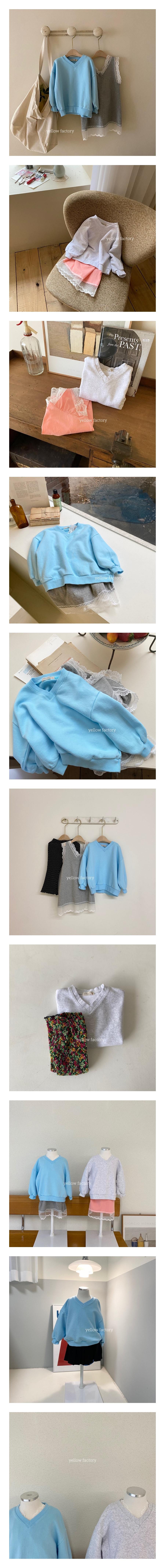 YELLOW FACTORY - Korean Children Fashion - #Kfashion4kids - V Neck Sweatshirt